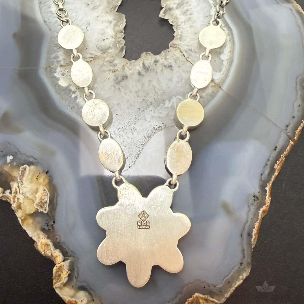 Sterling Silver Southwestern Style Turquoise & Spiny Oyster 20" Necklace For Women