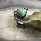 Vintage Signed Native American Silver Turquoise Floral Ring Size 6.25 For Women