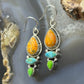 Sterling Silver Southwestern Style Multistone Dangle Earrings For Women #2