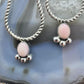 Alex Sanchez Sterling Silver Vertical Oval Pink Conch Dangle Earrings For Women