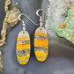 Sterling Silver Oval Bumblebee Jasper Slab Dangle Earrings For Women #199