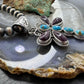 Native American Sterling Silver Turquoise & Spiny Oyster Dragonfly Pendant For Women