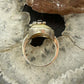 Sterling Silver Mother of Pearl & Marcasite Flower Ring Size 8 For Women