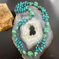 Vintage Native American Rough & Chunky Turquoise & Beads 22" Necklace For Women