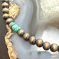 Southwestern Style Copper 8mm Navajo Pearl Round & Turquoise 18"-20" Necklace For Women
