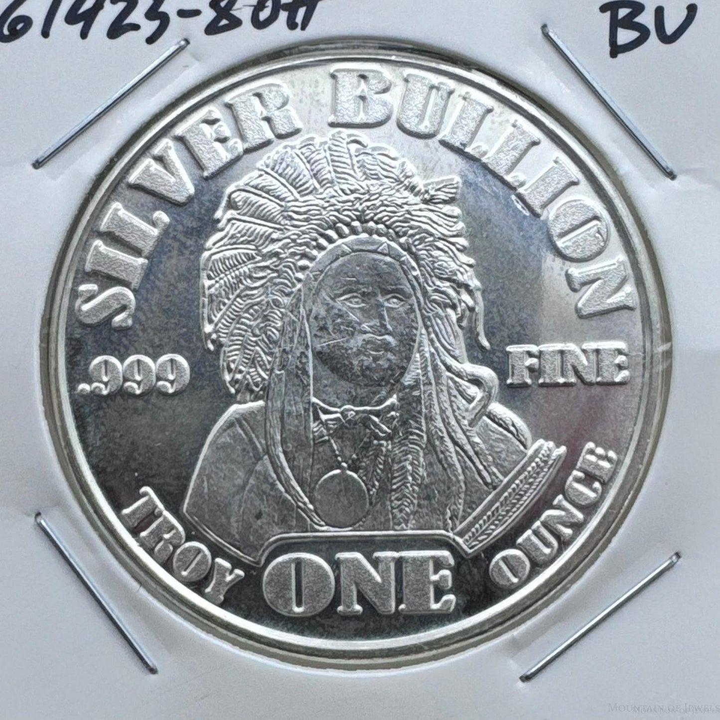 US One Troy Ounce of .999 Silver Bullion BU #61425-8OH
