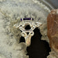 Carolyn Pollack Sterling Silver Faceted Amethyst Decorated Ring Size 6, 9 For Women