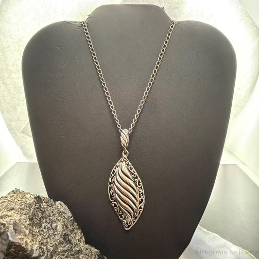 Carolyn Pollack Sterling Silver Swirl Decorated Enhancer 16" Necklace For Women