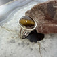 Sterling Silver Southwestern Style Oval Tiger's Eye Decorated Ring Size 8 For Women