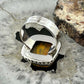 Sterling Silver Southwestern Style Square Yellow Jasper Decorated Ring Size 7.5 For Women
