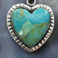 Sterling Silver Southwestern Style Turquoise Decorated Heart Pendant For Women