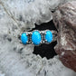 Carolyn Pollack Sterling Silver 3 Oval Turquoise Decorated Ring For Women