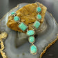 Sterling Silver Southwestern Style Mohave Turquoise Lariat 18" Necklace For Women