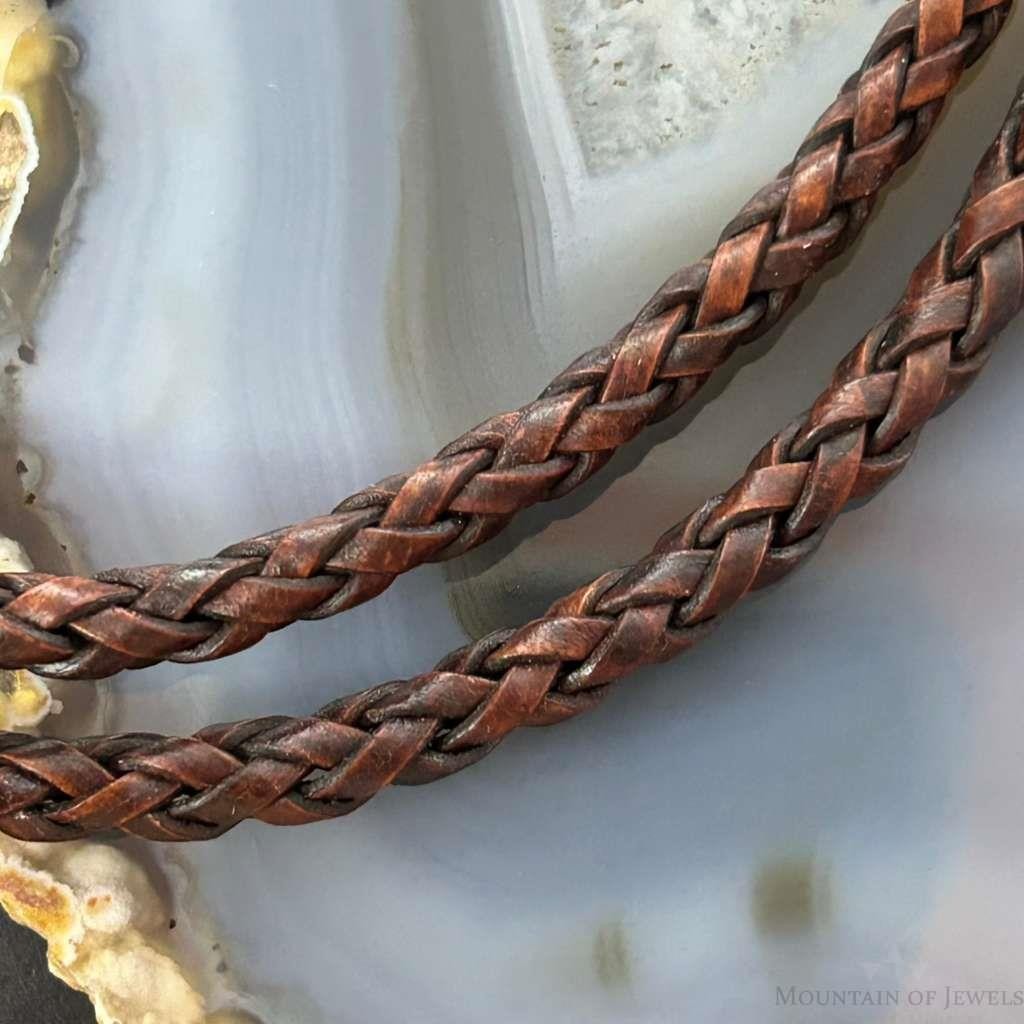 Sterling Silver Southwestern Style Large Shattuckite Decorated Bolo Tie For Men