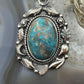 Sterling Silver Southwestern Style Oval Turquoise Decorated Pendant For Women
