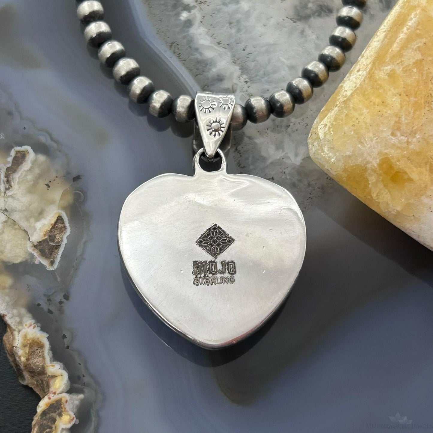 Sterling Silver Southwestern Style Wild Horse Heart Decorated Pendant For Women