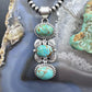 Sterling Silver Southwestern Style 3 Oval Turquoise Decorated Pendant For Women