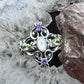 Carolyn Pollack Sterling Silver Multi Gemstone Fancy Decorated Ring For Women