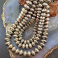 Vintage Native American 3 Sizes of Navajo Pearl Saucers 3 Strands Necklace 28"