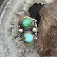 Sterling Silver Southwestern Style 2 Sonora Gold Turquoise Adjustable Ring For Women #5