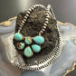 Sterling Silver Southwestern Style Turquoise #8 Cluster 23" Lariat Necklace For Women