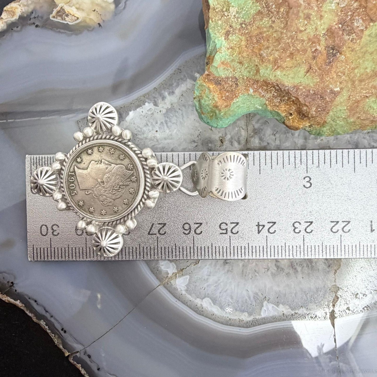 1905 Genuine US Liberty Head Nickel Decorated Unisex Sterling Silver Pendant