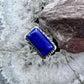 Native American Sterling Silver Lapis Bar Ring Size 6.25 For Women