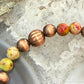 Southwestern Style Copper 6-8mm Navajo Pearl Beads & 6mm Jasper Stretch Bracelet For Women