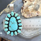 Antoinette Martinez Native American Sterling Silver Kingman Turquoise Cluster Pendant For Women