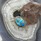 Sterling Silver Southwestern Style Oval Blue Copper Turquoise Ring Size 8.5 For Women