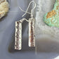 Felicia Etcitty Navajo Sterling Silver Long Etched Dangle Earrings For Women