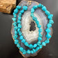 Vintage Native American Rough Natural Turquoise 29" Necklace For Women