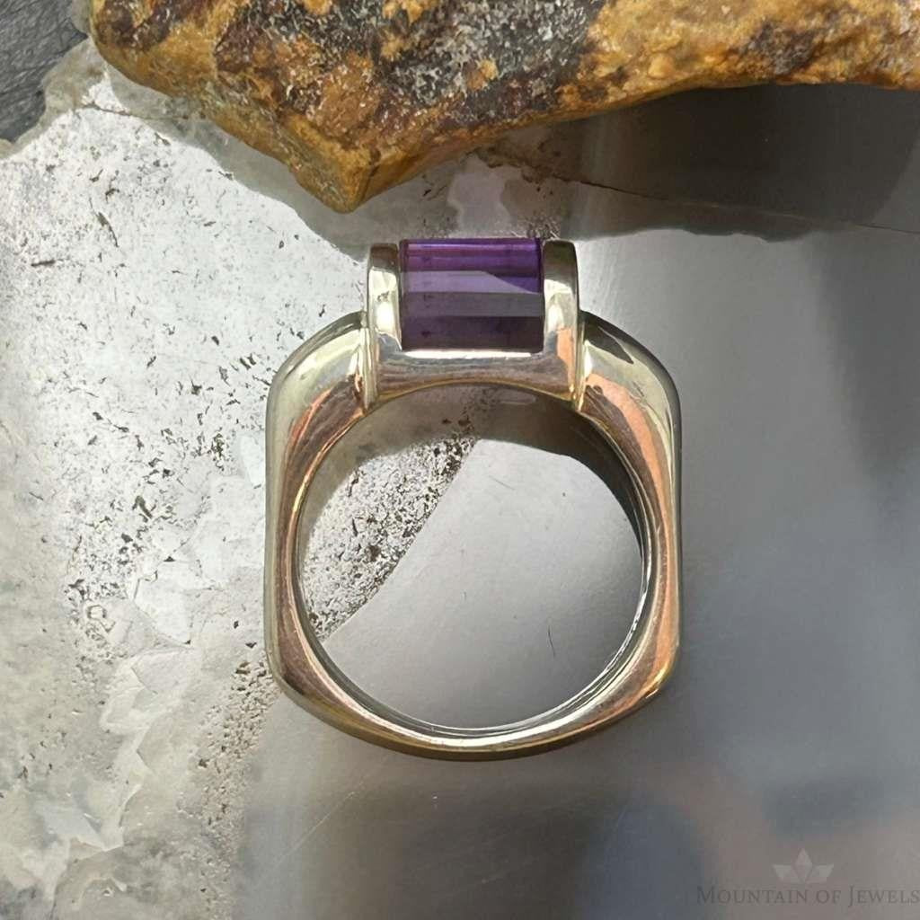Carolyn Pollack Sterling Silver Amethyst Ring Size 7 & 7.75 For Women