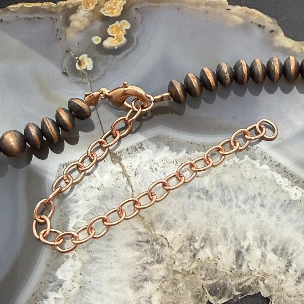 Copper Navajo Pearl Beads 6 mm Saucer Length 19"-23" NecklaceFor Women