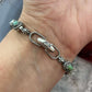 Carolyn Pollack Sterling Green Turquoise Decorated 7" Link Bracelet For Women