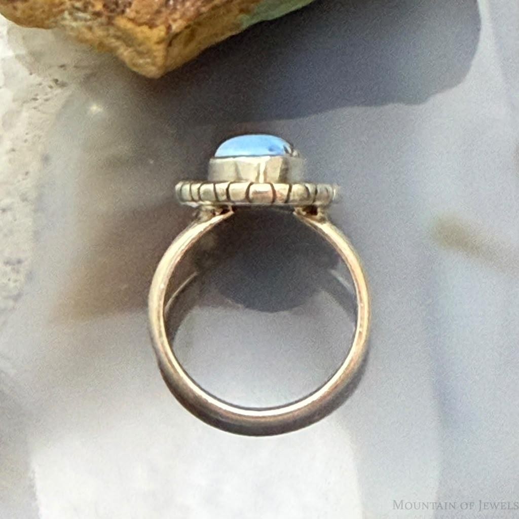 Sterling Silver Southwestern Style Teardrop Golden Hill Turquoise Ring Size 5 For Women