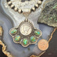 Sterling Silver Southwestern Style 1944 Mercury Dime & Sonora Gold Turquoise Pendant