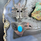 Vintage Elvis Nelson Native American Sterling Silver Kachina Eagle w/Turquoise Unisex Pendant