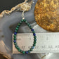 Sterling Silver 4mm Rounded Azurite Malachite Hoop Dangle Earrings For Women