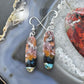 Sterling Silver Oval Chrysocolla Slab Dangle Earrings For Women #215