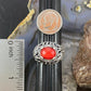 Carolyn Pollack Sterling Silver Oval Red Coral & Faceted Quartz Decorated Doublet Ring For Women