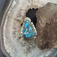 Sterling Southwestern Style Teardrop Blue Copper Turquoise Ring Size 8.5 For Women