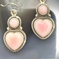 Sterling Silver Southwestern Style Heart Pink Conch Dangle Earrings For Women