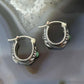 Carolyn Pollack Sterling Silver Round Green Turquoise Hoop Earrings For Women