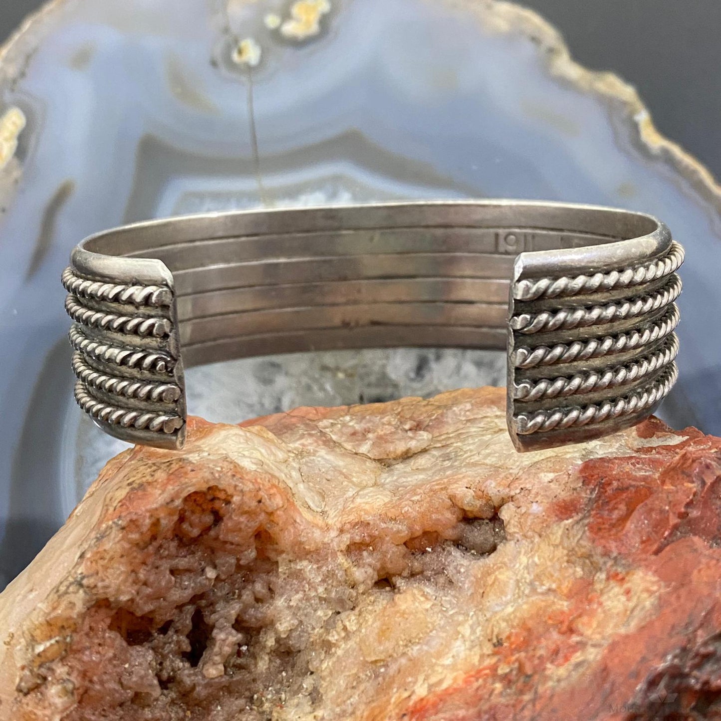 Johnny Frank Vintage Native American Sterling Silver Coil Stackable Bracelet