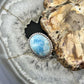 Sterling Silver Southwestern Style Oval Larimar Decorated Bar Ring Size 7 For Women