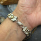 Vintage Sterling Silver Silver 7" Fashion Link Bracelet For Women