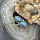 Sterling  Silver Southwestern Style Teardrop Double Golden Hill Turquoise Ring Size 9.75 For Women