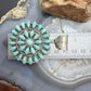 Sterling Silver Southwestern Style Teardrop Blue Mohave Turquoise Round Cluster Pendant
