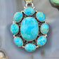 Sterling Silver Southwestern Style Mohave Turquoise Cluster Pendant For Women #1
